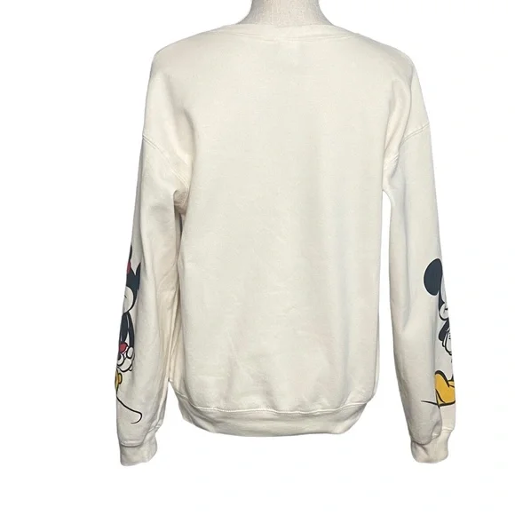 Disney Mickey and Minnie Long Sleeve Fleece Sweatshirt Juniors Medium oversized - Picture 2 of 12